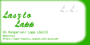 laszlo lapp business card